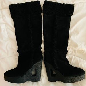 Michael Kors suede wedge platform boots size 8.5